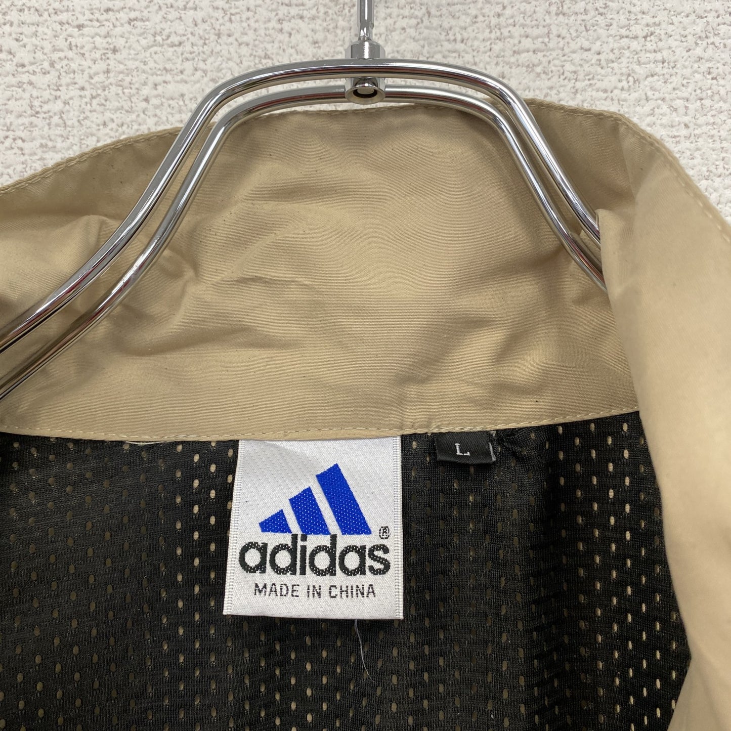 ~00s adidas アディダス フルジップジャケット パフォーマンスロゴ ヴィンテージ ベージュ Lサイズ