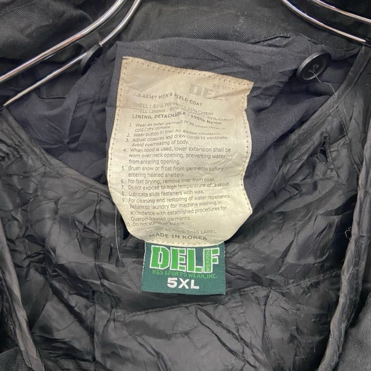 DELF ミリタリージャケット 黒 ブラック 5XLサイズ