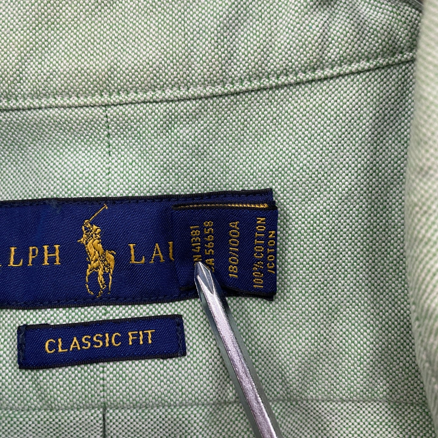 RALPH LAUREN ラルフローレン 半袖ボタンダウンシャツ オックスフォード 緑 グリーン Lサイズ