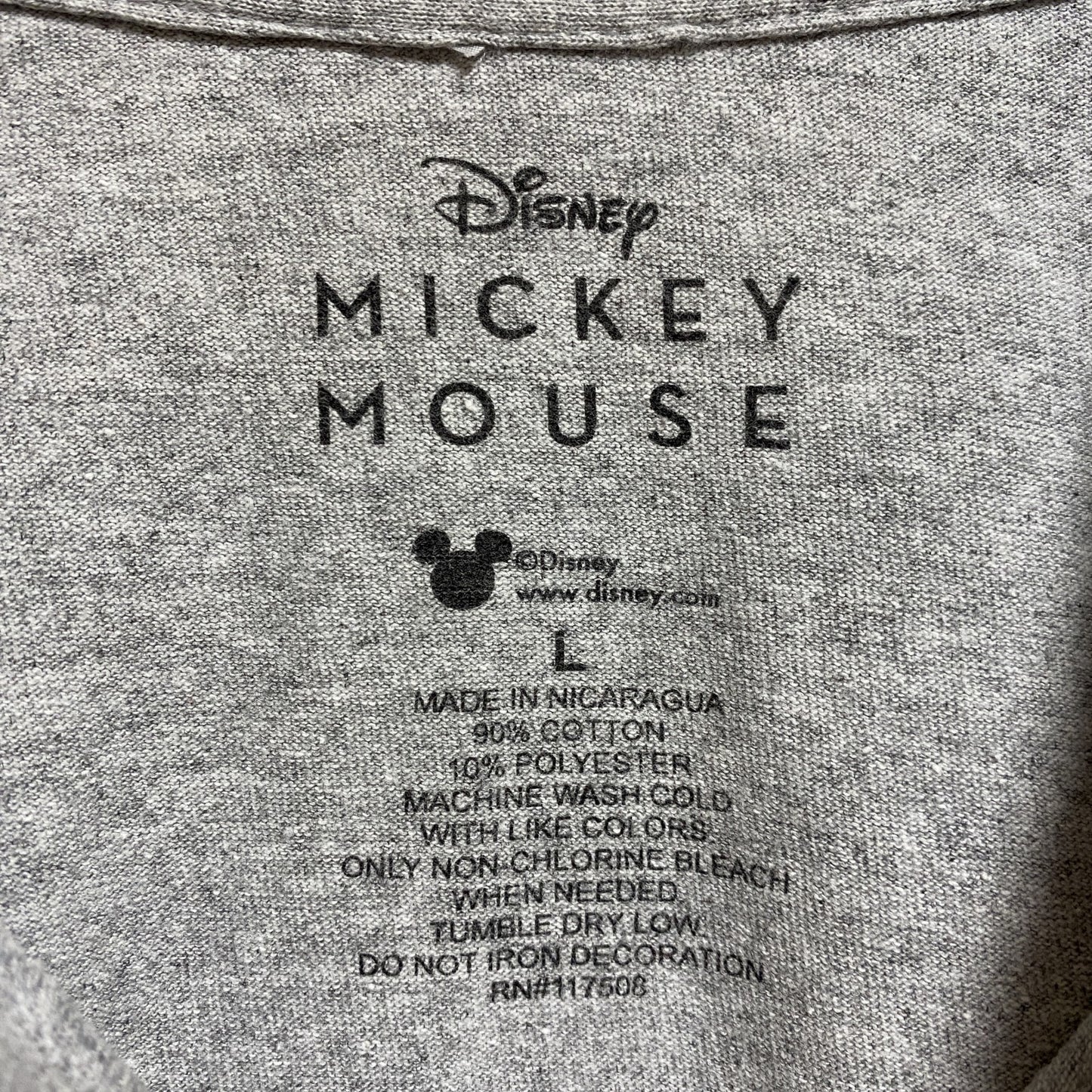 古着 used Disney ディズニー Mickey ミッキー 半袖プリントTシャツ グレー クルーネック キャラクター