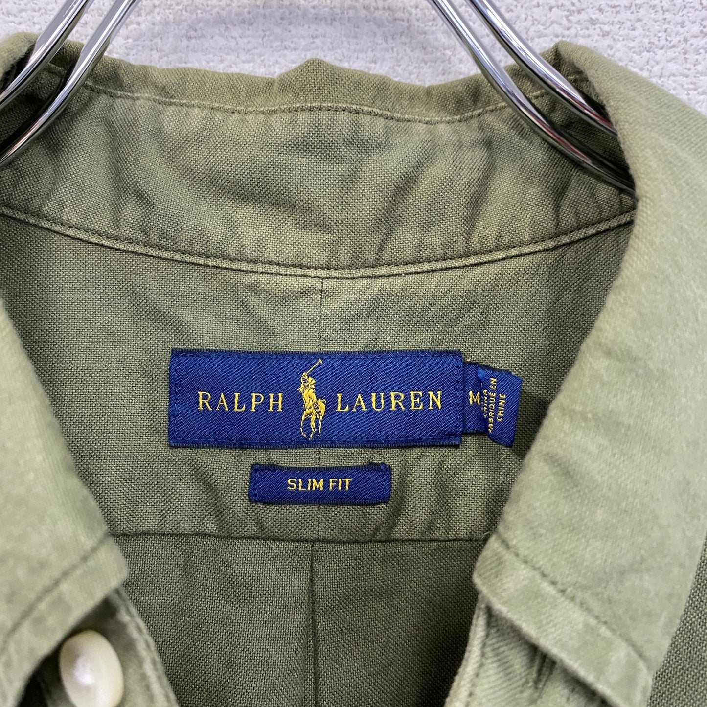 Ralph Lauren ラルフローレン 半袖ボタンダウンシャツ カーキ Mサイズ