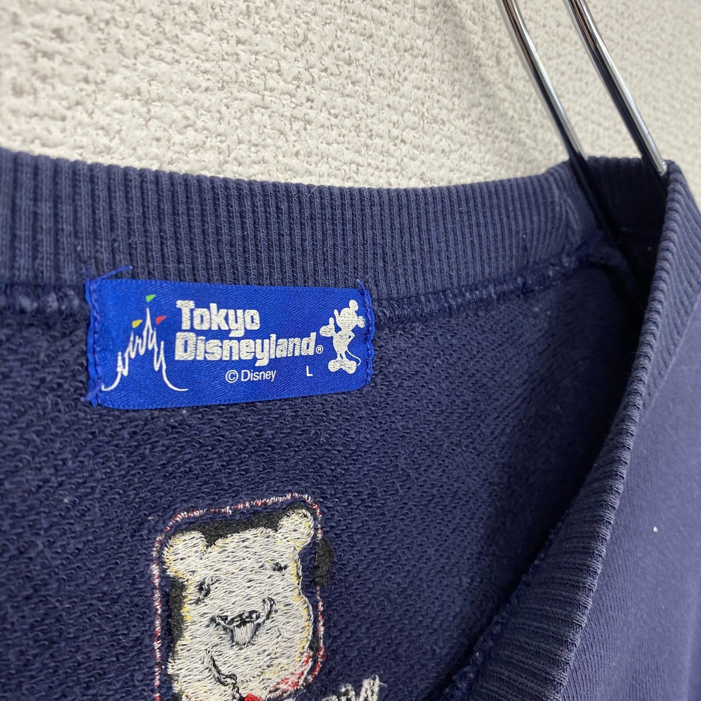 ~00s DISNEY ディズニー くまのプーさん スウェット/トレーナー ヴィンテージ 紺 ネイビー Lサイズ