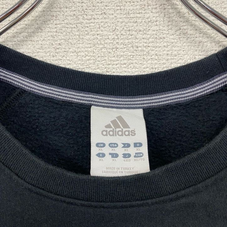 00s adidas アディダス スウェット/トレーナー ヴィンテージ パフォーマンスロゴ 黒 ブラック XLサイズ