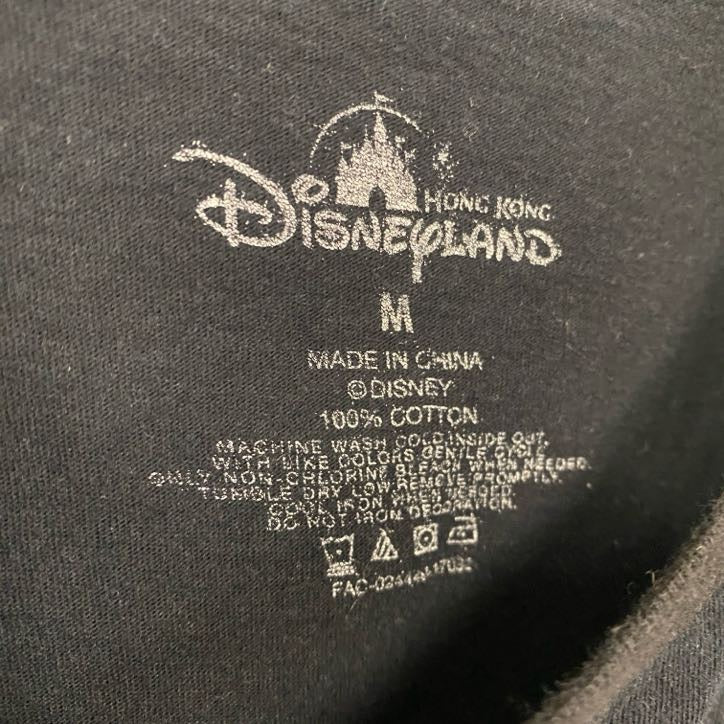 DISNEY ディズニー Stitch スティッチ 半袖プリントTシャツ キャラクターT 黒 ブラック Mサイズ