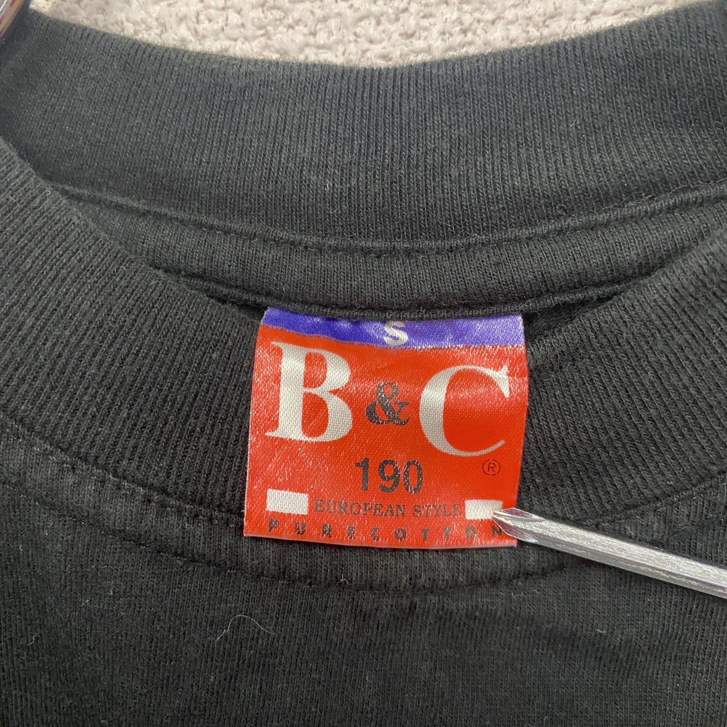 B&C 半袖プリントTシャツ ユーロ 黒 ブラック Sサイズ