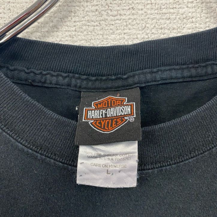 HARLEY DAVIDSON ハーレーダビッドソン 半袖プリントTシャツ 黒 ブラック Lサイズ