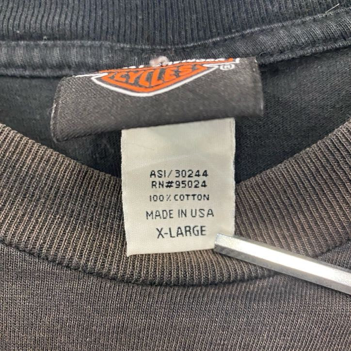 HARLEY DAVIDSON ハーレーダビッドソン 半袖プリントTシャツ 黒 ブラック XLサイズ