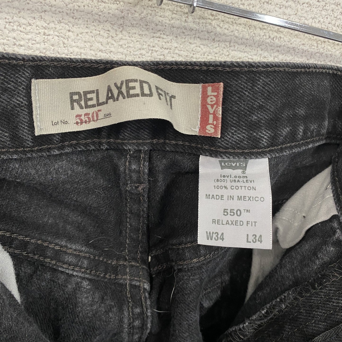 Levi’s リーバイス 550 ブラックデニムパンツ ジッパーフライ 黒 ブラック W34