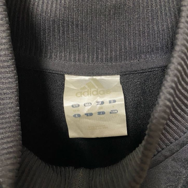 古着 used adidas アディダス 長袖トラックジャケット ジャージ ワンポイント刺繍 スポーツ 黒 ブラック Lサイズ