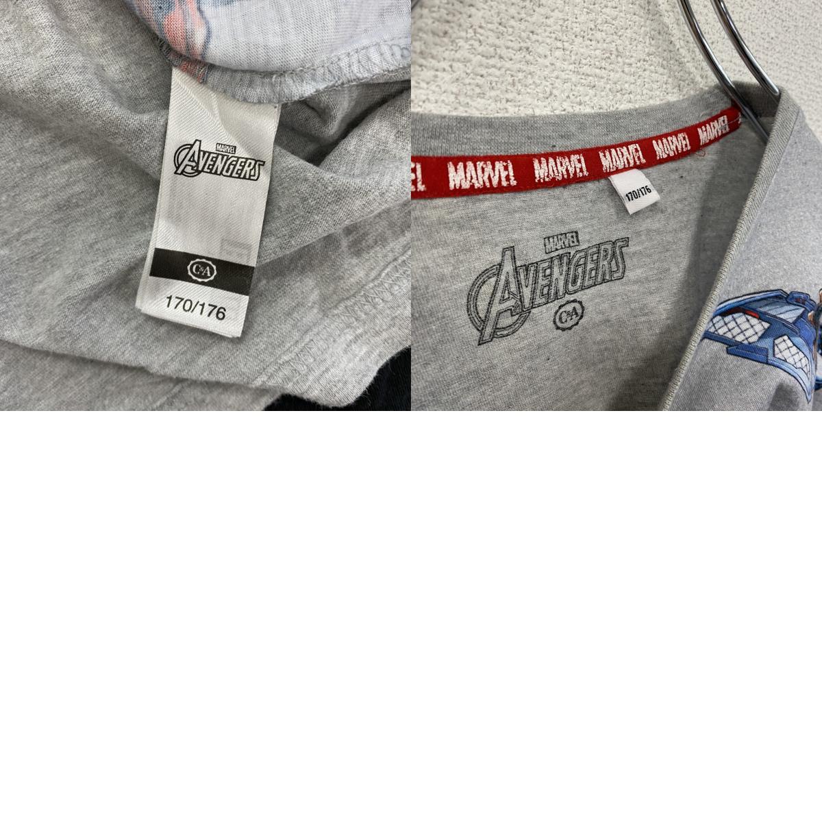 MARVEL マーベル アベンジャーズ 半袖プリントTシャツ グレー 灰色 170/176サイズ
