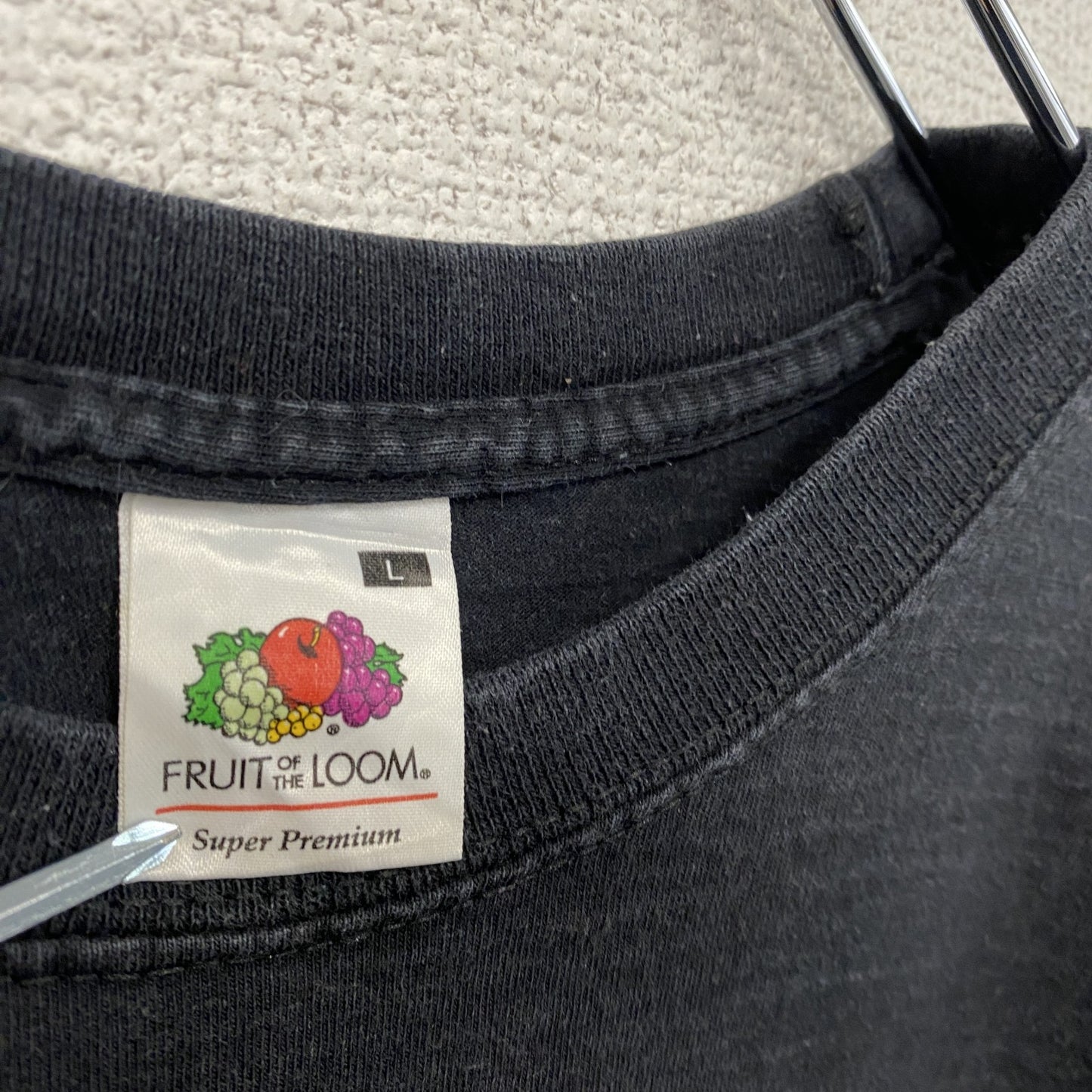 FRUIT OF THE LOOM フルーツオブザルーム 半袖プリントTシャツ ドクロ 黒 ブラック Lサイズ