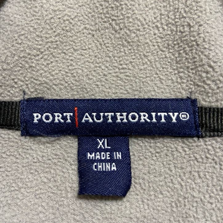 古着 used PORTAUTHORITY 長袖ハーフジップブルゾン カレッジゲームデー ESPN 黒 オーバーサイズ XLサイズ