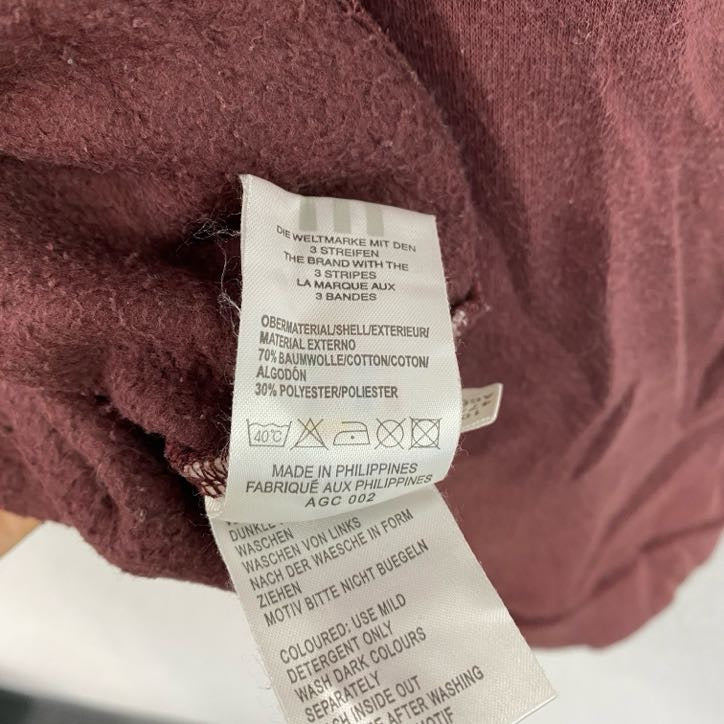 00s adidas アディダス スウェット/トレーナー ヴィンテージ ロゴ刺繡 赤 ボルドー Lサイズ