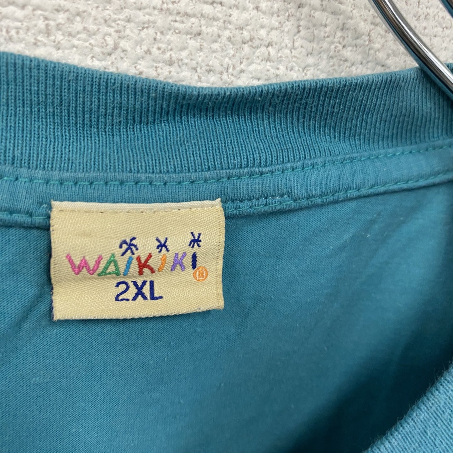 ~00s WAIKIKI 半袖プリントTシャツ ヴィンテージ スーベニア 魚 青 ブルー 2XLサイズ