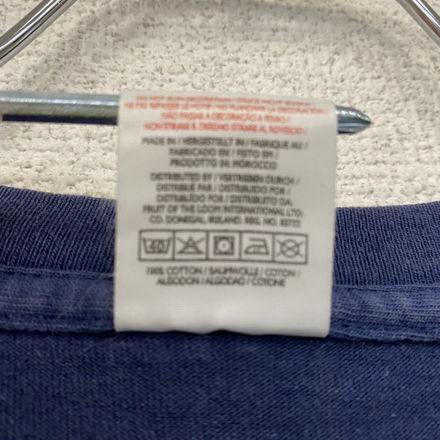 FRUIT OF THE LOOM フルーツオブザルーム 半袖プリントTシャツ 紺 ネイビー Lサイズ