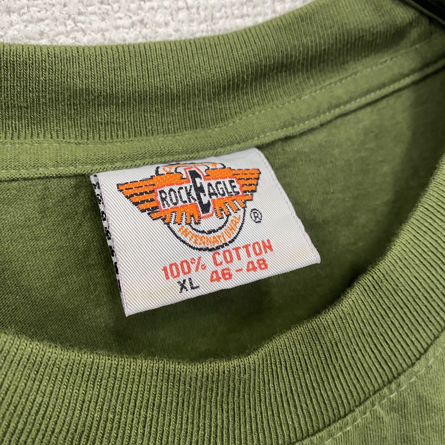 00s ROCK EAGLE 半袖プリントTシャツ ヴィンテージ カーキ XLサイズ