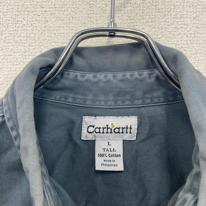 Carhartt カーハート 長袖ワークシャツ ボタンダウンシャツ グレー Lサイズ
