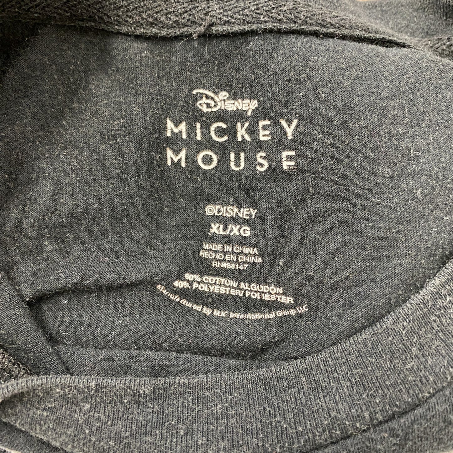 Disney ディズニー 半袖プリントTシャツ ミッキー キャラクターデザイン 黒 ブラック XLサイズ