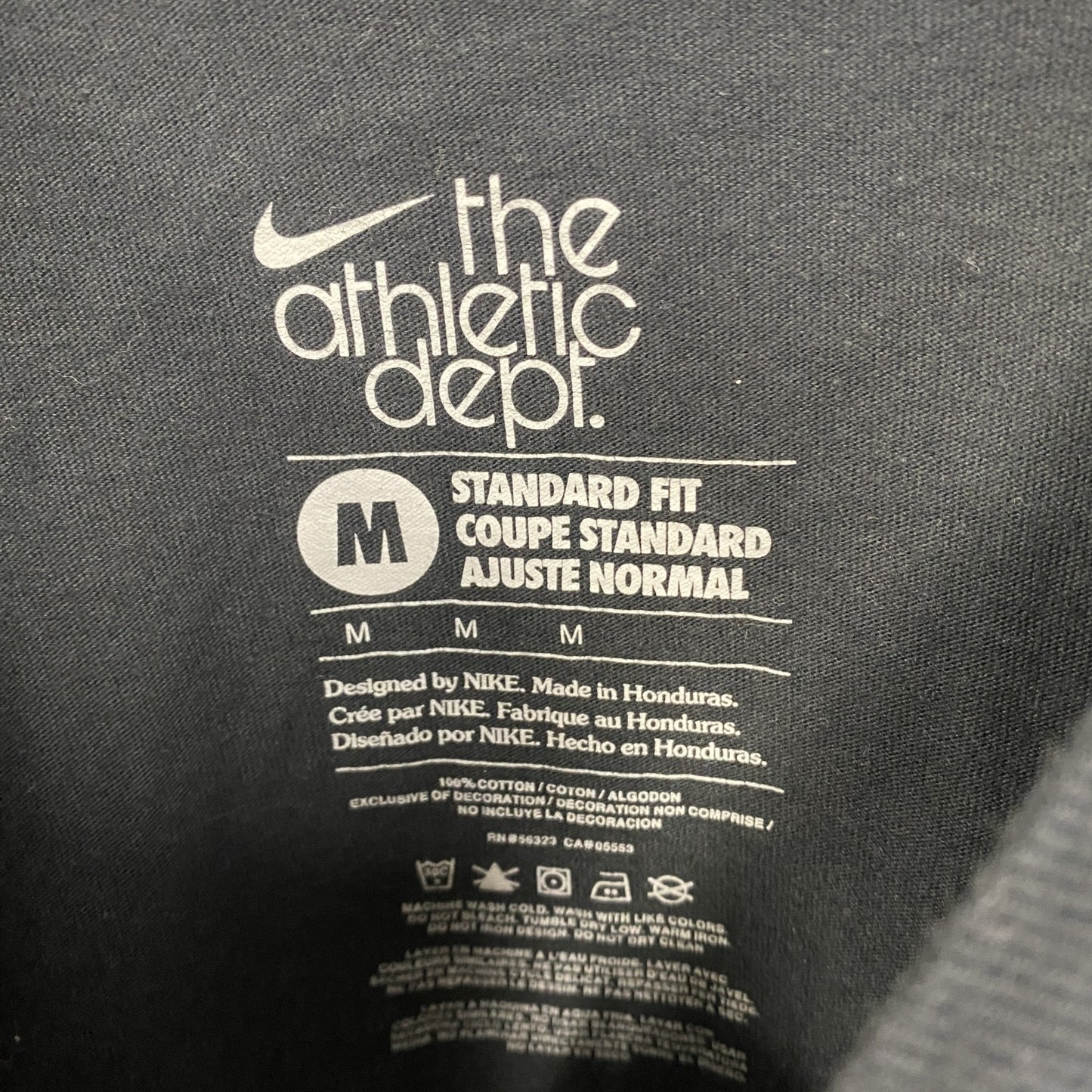 古着 used NIKE ナイキ 長袖プリントTシャツ ロンT ビッグロゴ スウッシュマーク 黒 ブラック クルーネック Mサイズ