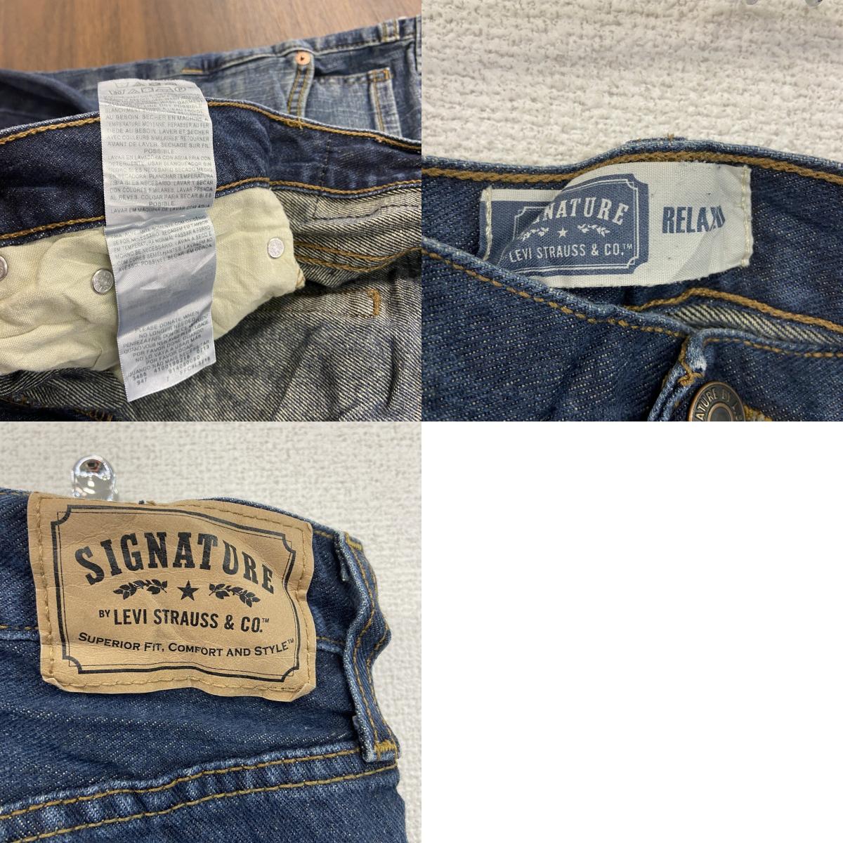 SIGNATURE Levi’s リーバイス デニムパンツ/ジーンズ 縦落ち ジップフライ インディゴ W34