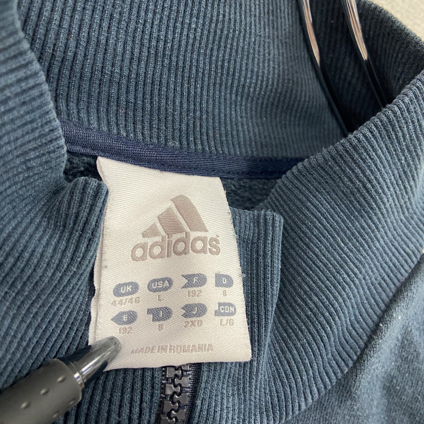 adidas アディダス フルジップスウェットジャケット/トレーナー 紺 ネイビー Lサイズ