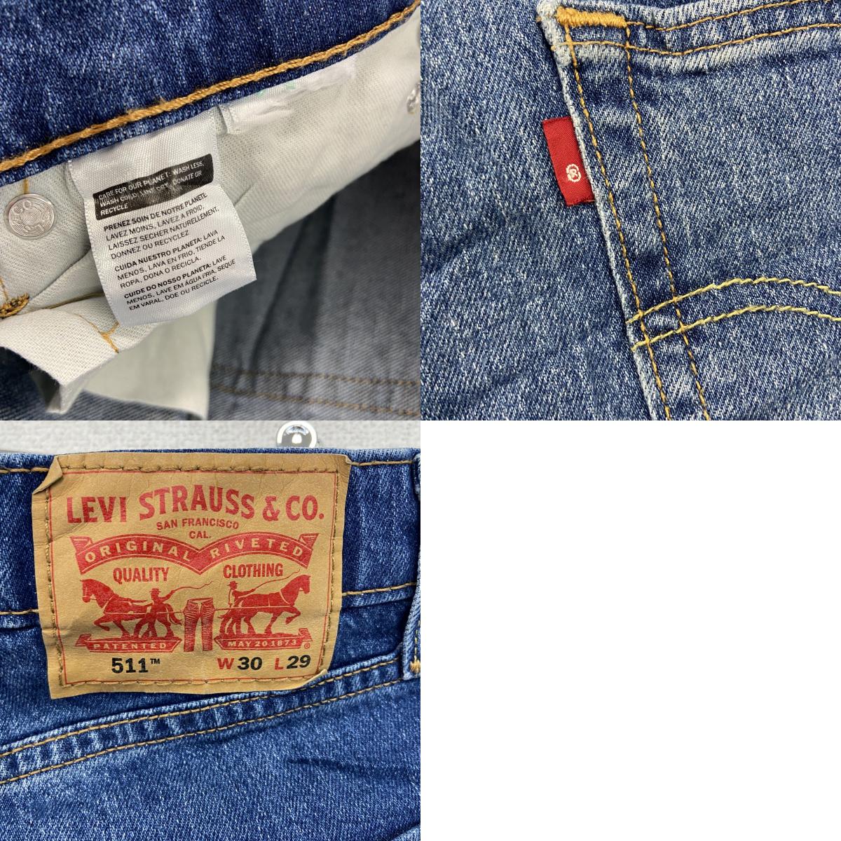 Levi’s リーバイス 511 デニムパンツ/ジーンズ 縦落ち ジップフライ インディゴ W30サイズ