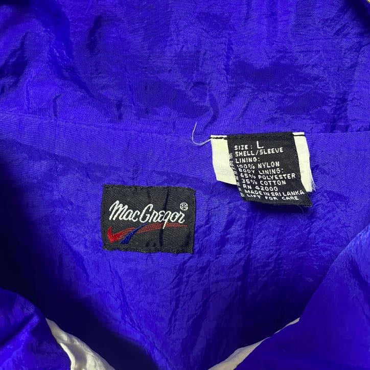 古着 used McGREGOR マクレガー 長袖ナイロンジャケット ブルゾン マルチカラー ヴィンテージ 黒 青 白 Lサイズ