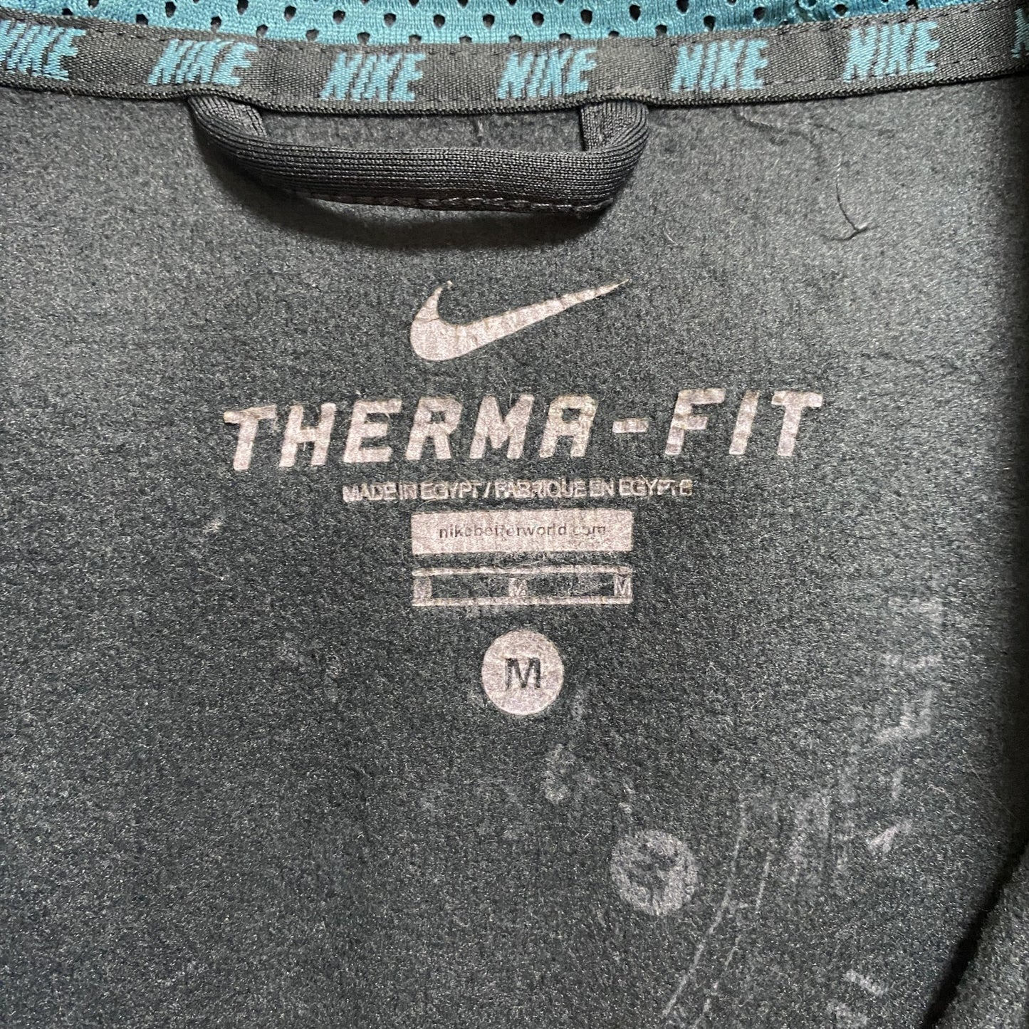 古着 used NIKE ナイキ 長袖フルジップトラックジャケット ジャージ パーカー ワンポイント刺繍 緑 グリーン Mサイズ