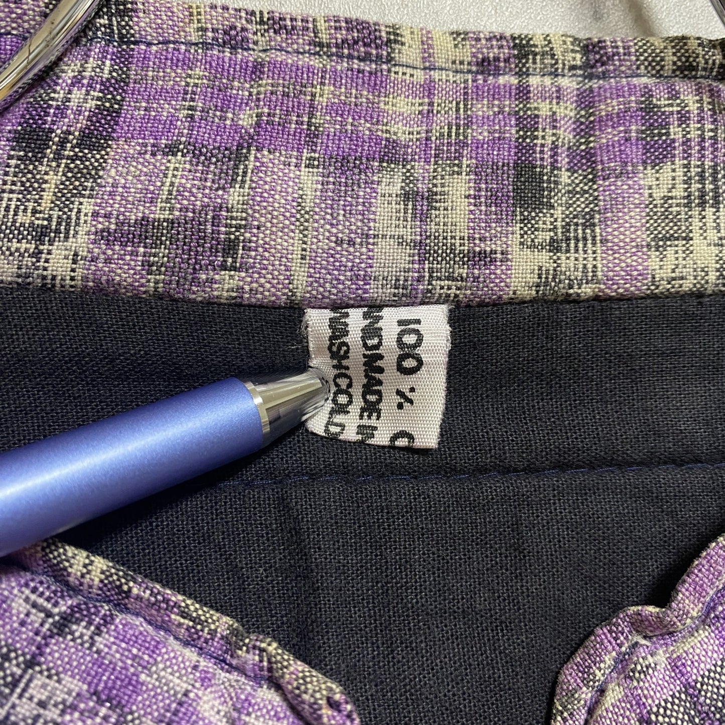 古着 used 長袖刺繍花柄フルジップブルゾン 総柄デザインジャンパー 紫 パープル オーバーサイズ レトロ 個性的 XLサイズ