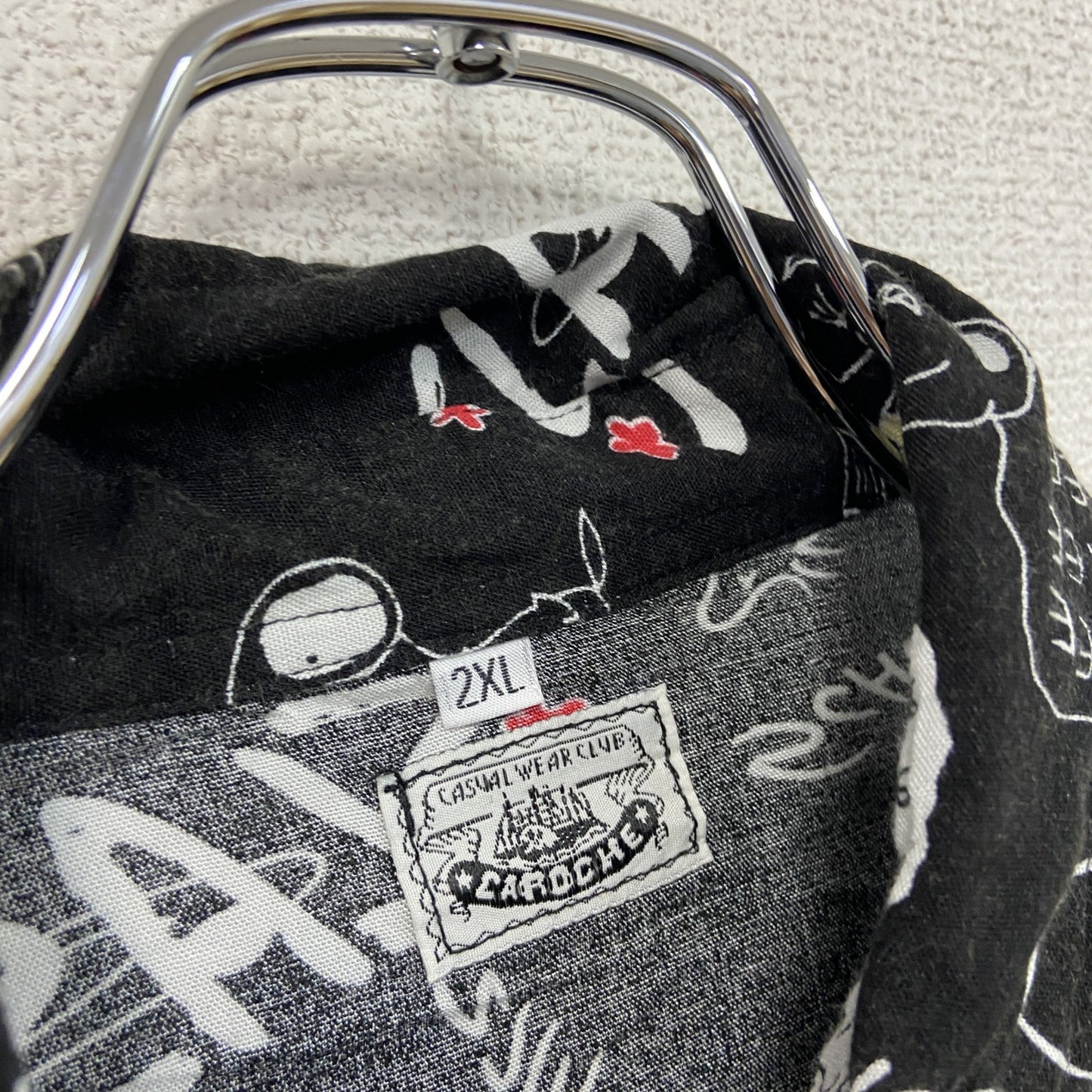 CARDCHE スヌーピー 長袖シャツ 総柄 黒 ブラック 2XLサイズ