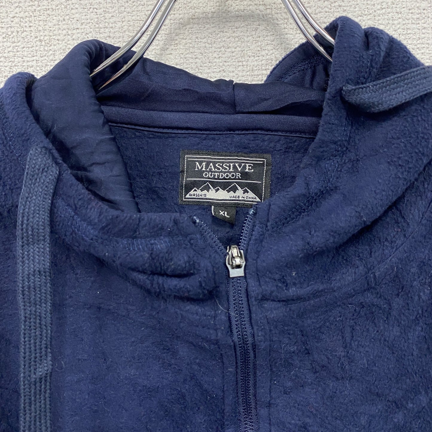 MASSIVE OUTDOOR フリースアノラックパーカー アステカ柄 紺 ネイビー XLサイズ