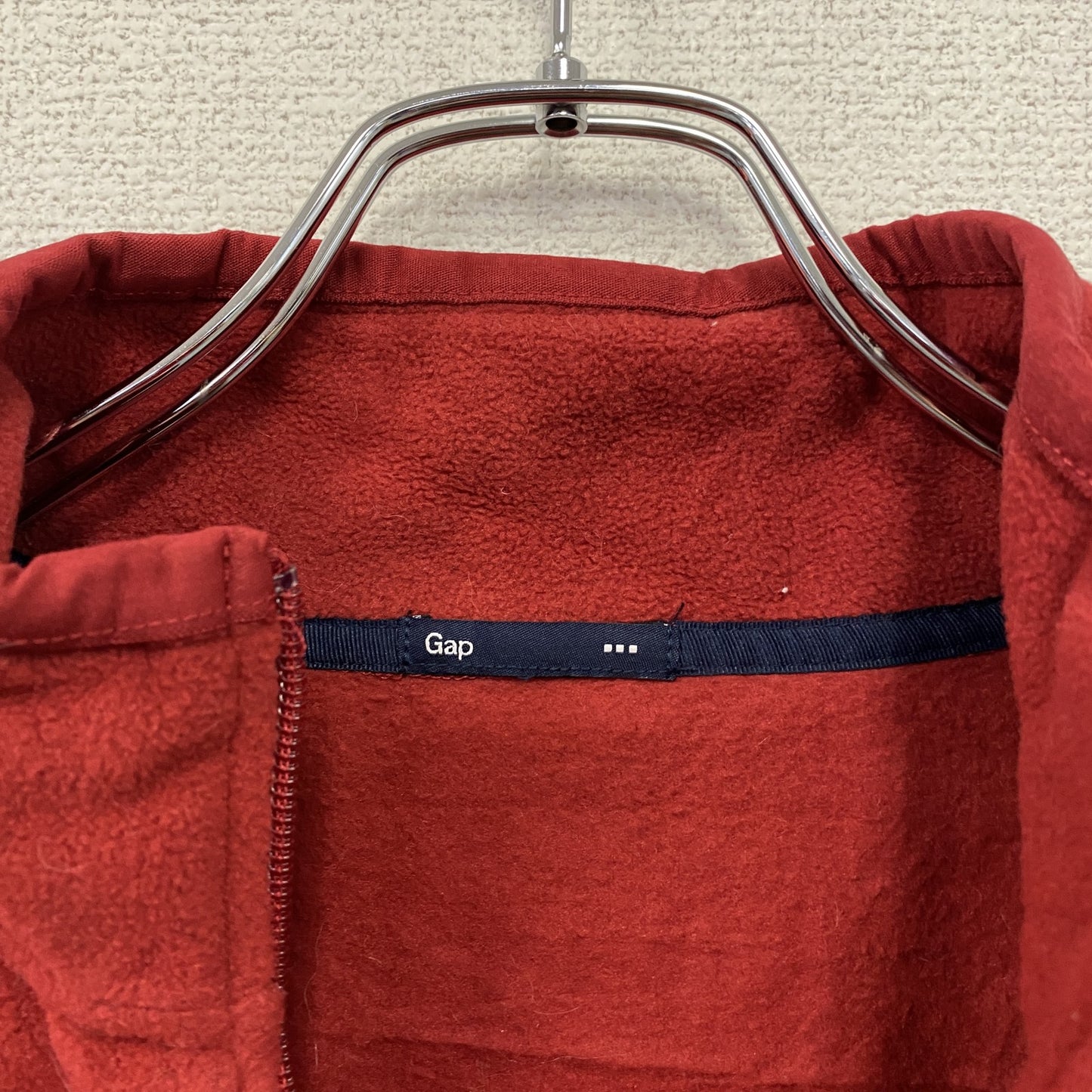 GAP ギャップ ハーフジップフリースジャケット/ボアジャケット ワンポイント 赤 レッド