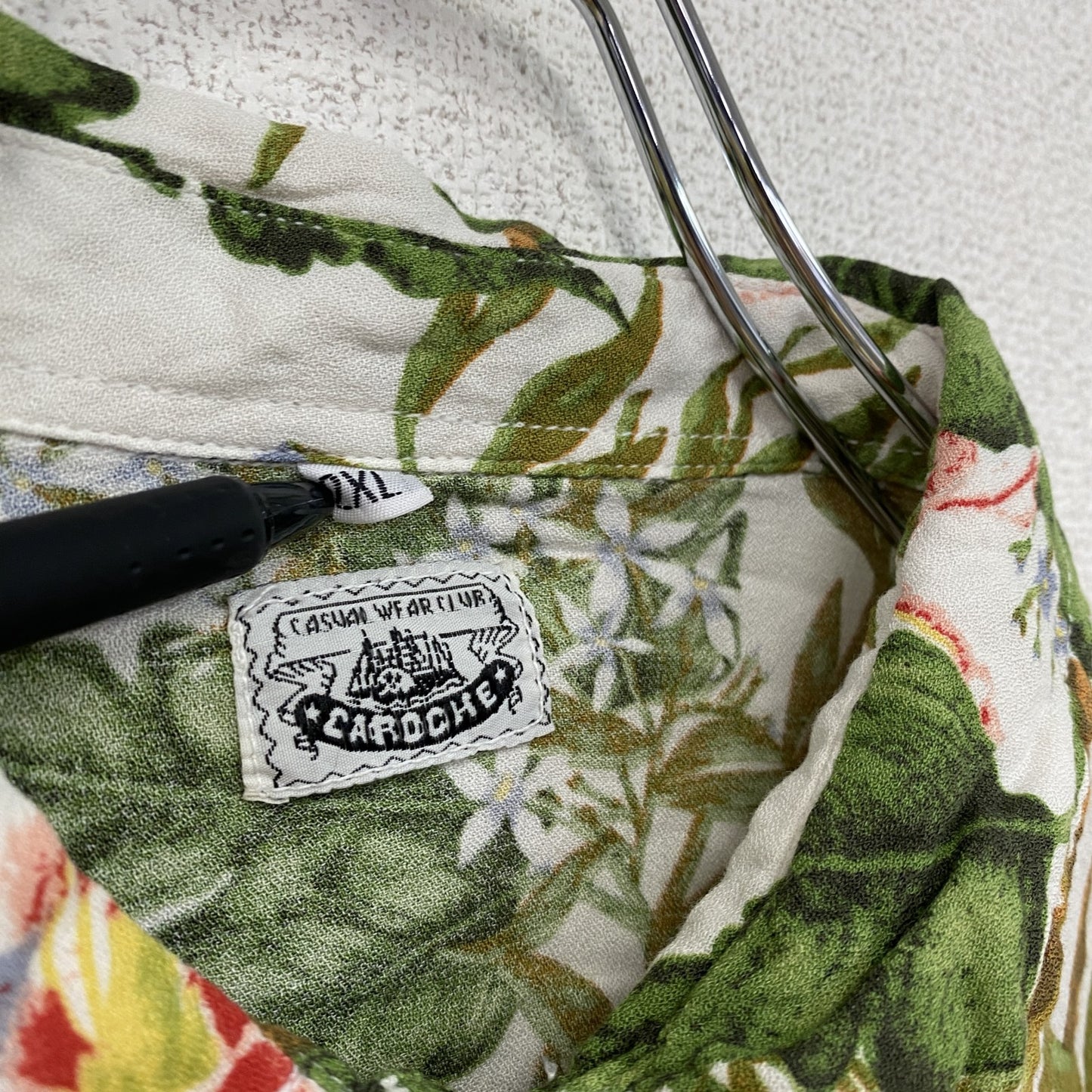 CARDCHE 長袖シャツ 総柄 白 ホワイト Lサイズ