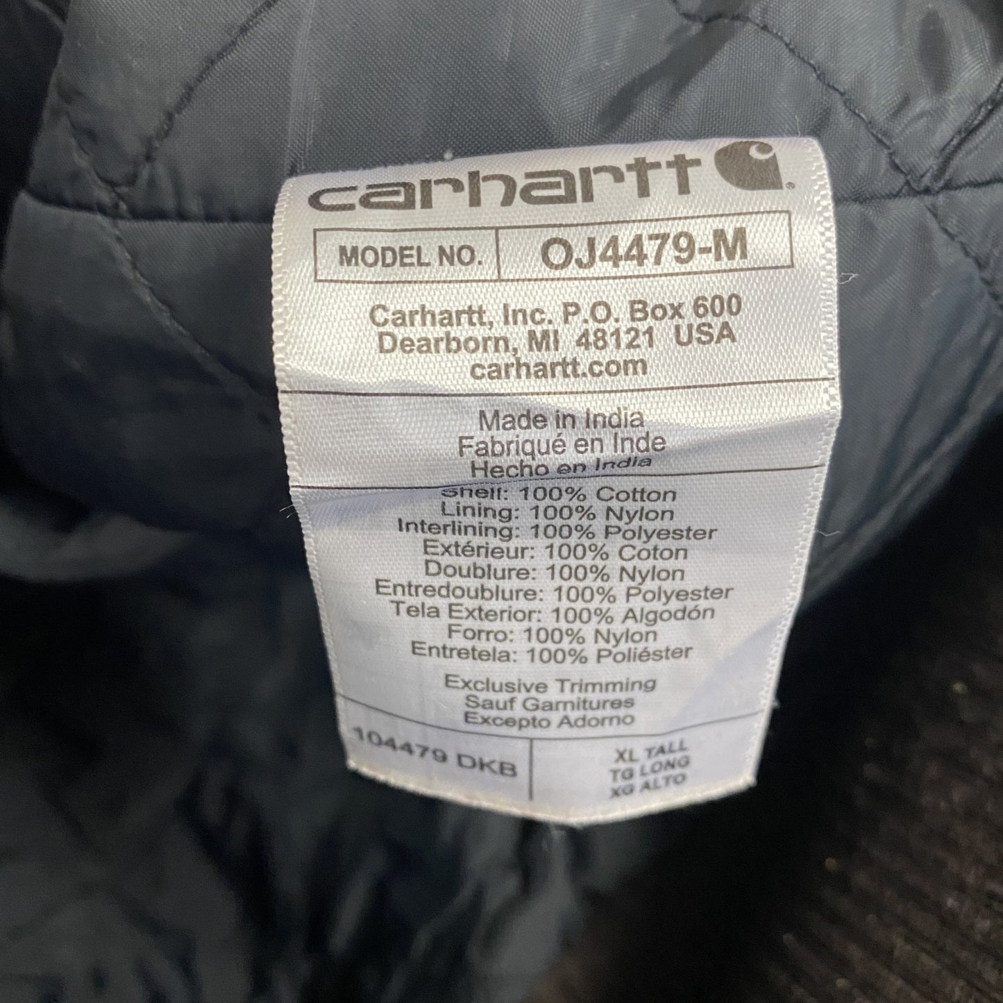 carhartt カーハート アクティブジャケット キルティングライナー 茶色 ブラウン XLサイズ