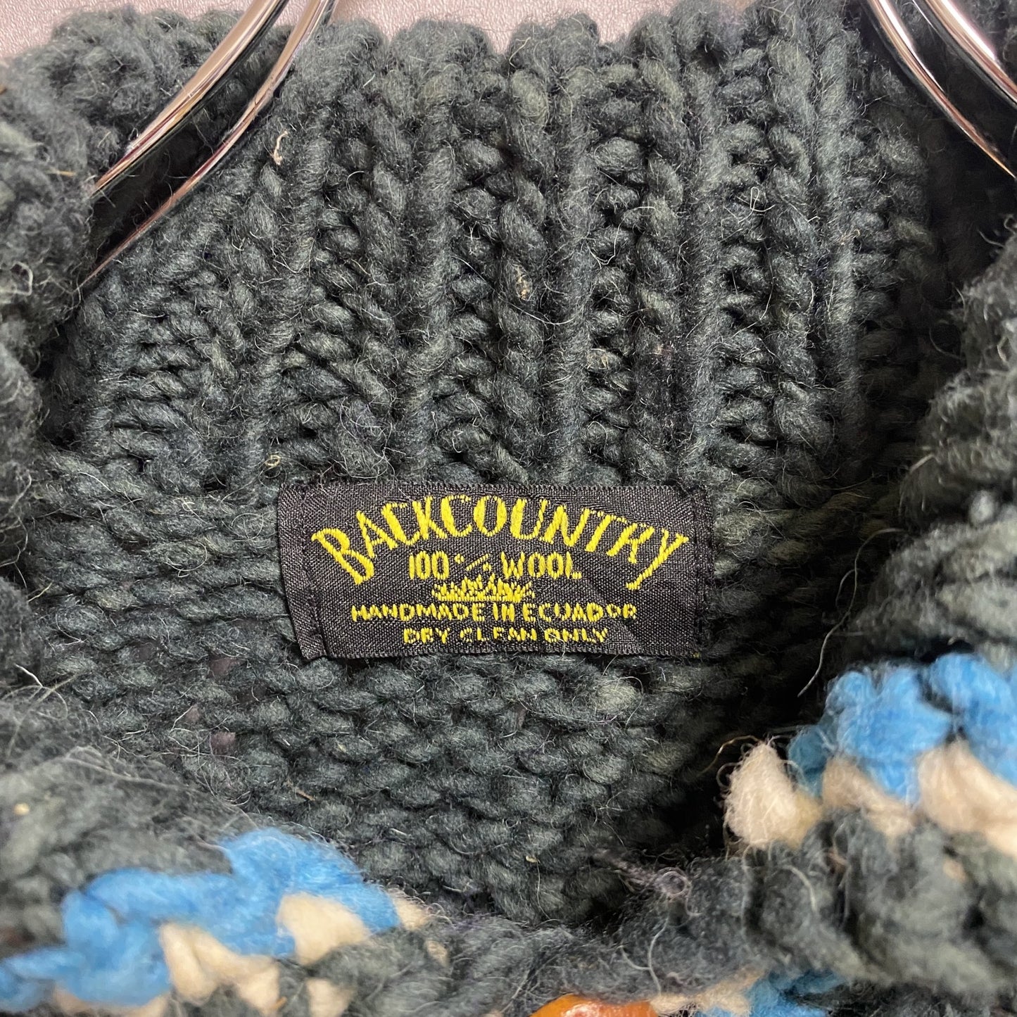 古着 used BAKUCOUNTRY 90s エクアドル製 長袖ニットカーディガン セーター ノルディック XLサイズ