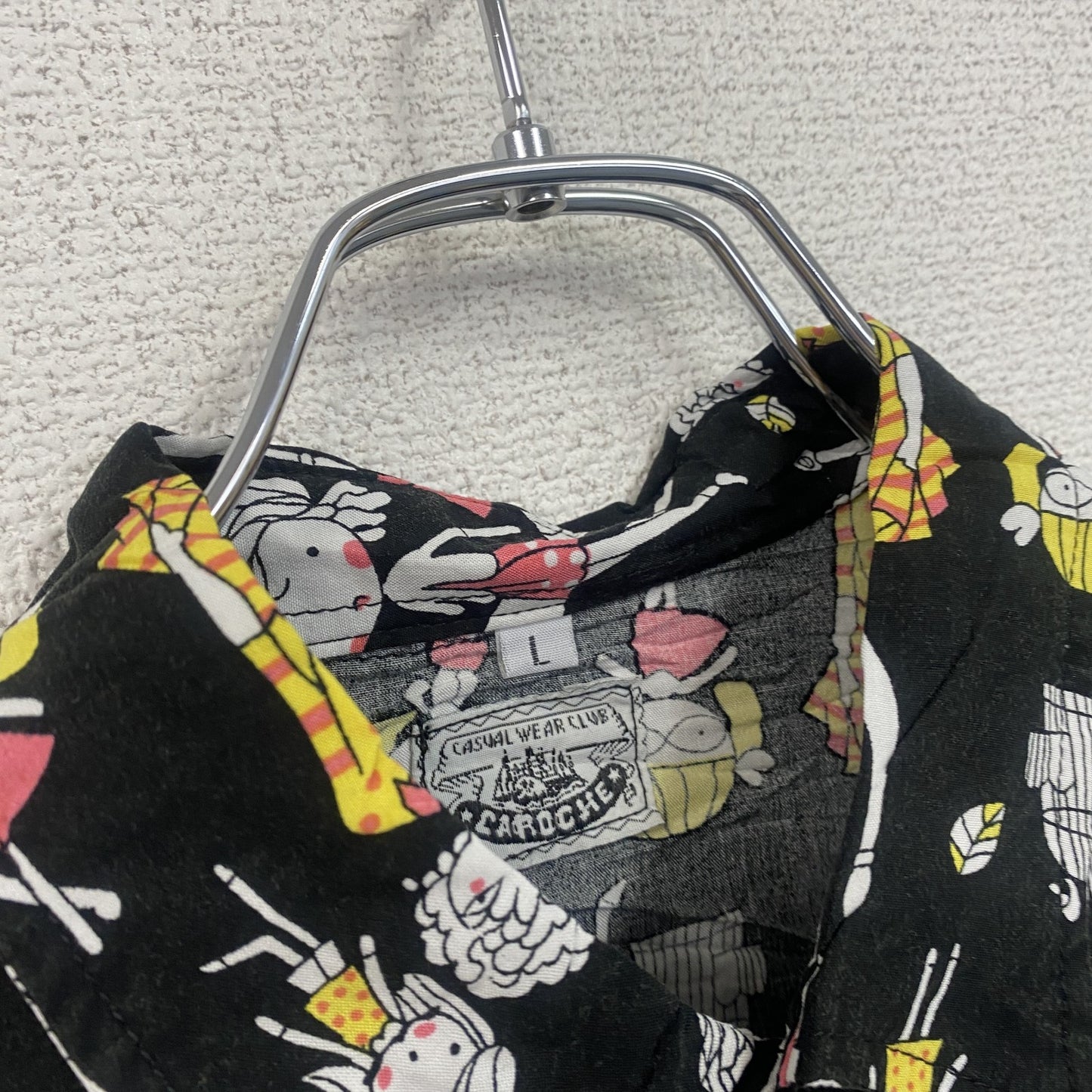 CARDCHE 長袖シャツ 総柄 黒 ブラック Lサイズ