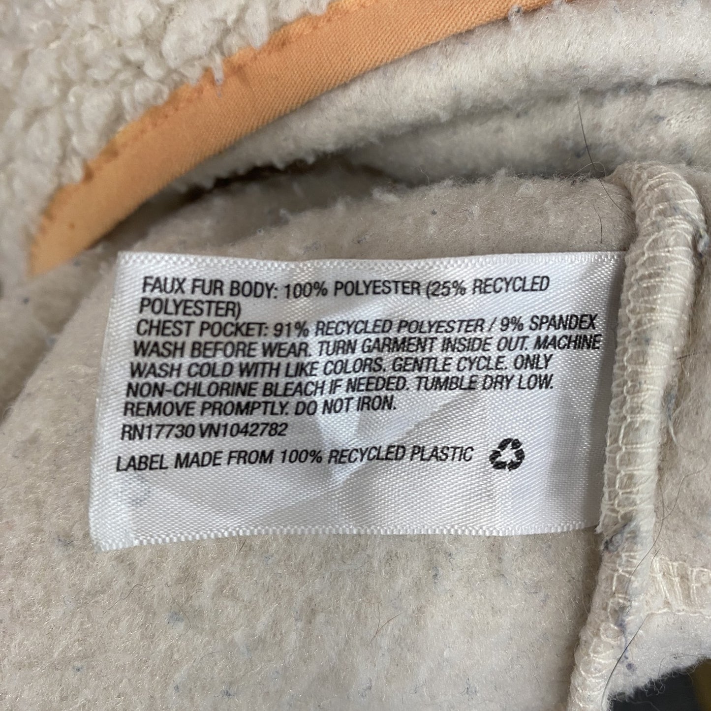 Universel Thread. フルジップフリースジャケット/ボアジャケット アイボリー 2XLサイズ