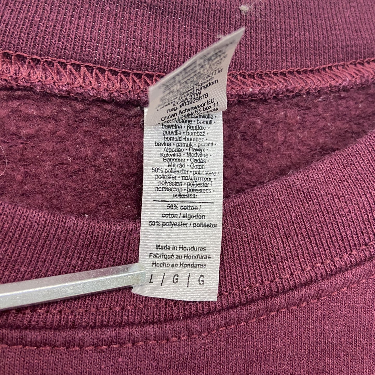 GILDAN ギルダン スウェット/トレーナー 4連プリント ワインレッド Lサイズ