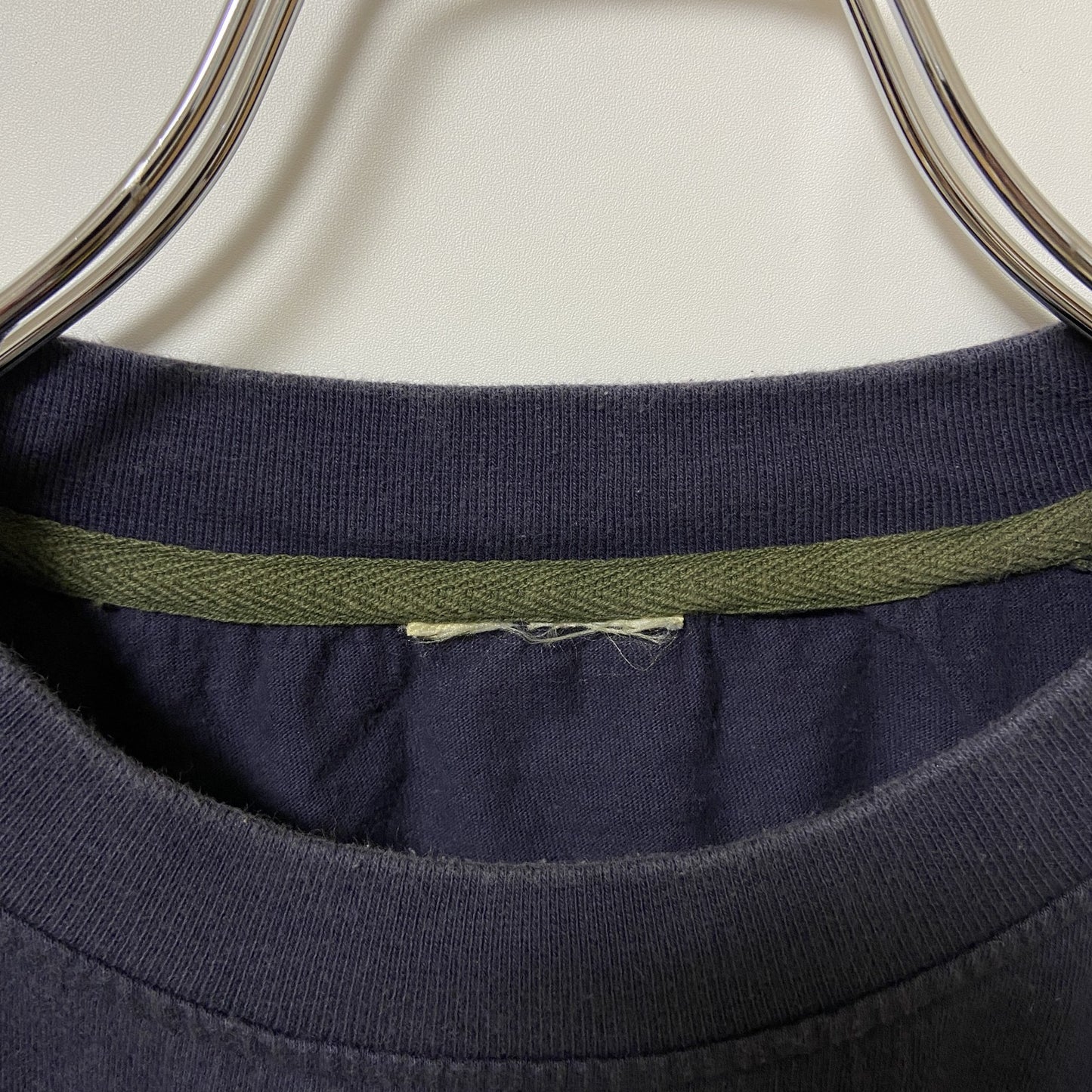 古着 used 半袖Tシャツ レトロデザイン クルーネック シンプル ネイビー カーキ ビックシルエット XLサイズ