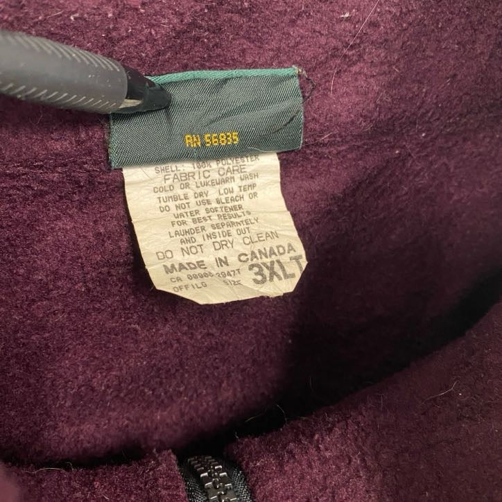Cabela’s カベラス フルジップフリースジャケット/ボアジャケット ボルドー 3XLTサイズ