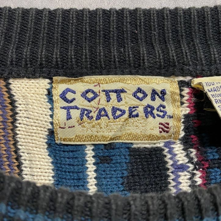古着 used COTTONTRADERS コットントレーダース 長袖3Dニット セーター 個性的 オーバーサイズ XXLサイズ