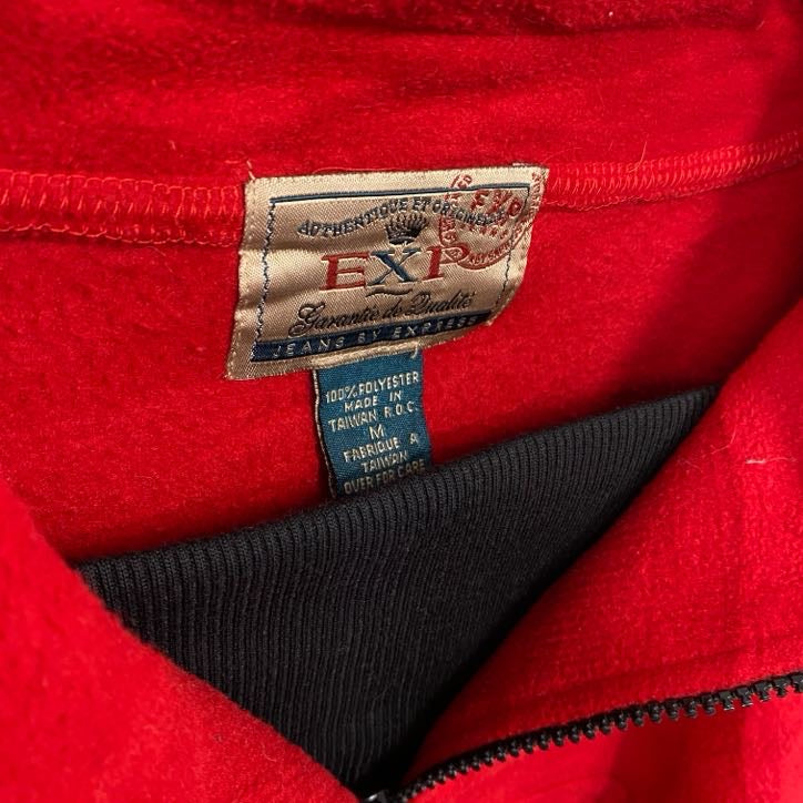 EXP ハーフジップフリースプルオーバー ドラポケ 赤 レッド Mサイズ