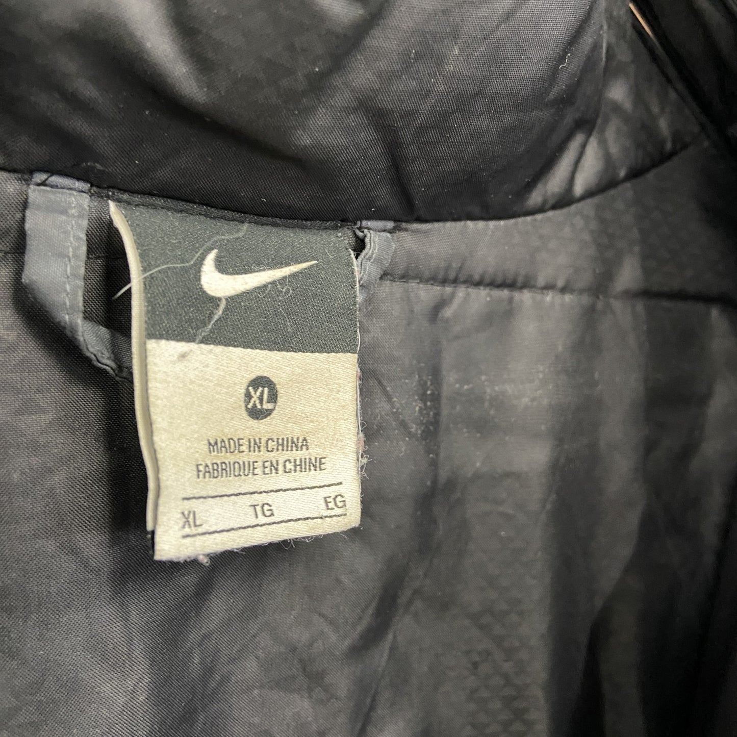 NIKE ナイキ フルジップ中綿ジャケット スウッシュロゴ グレー XLサイズ