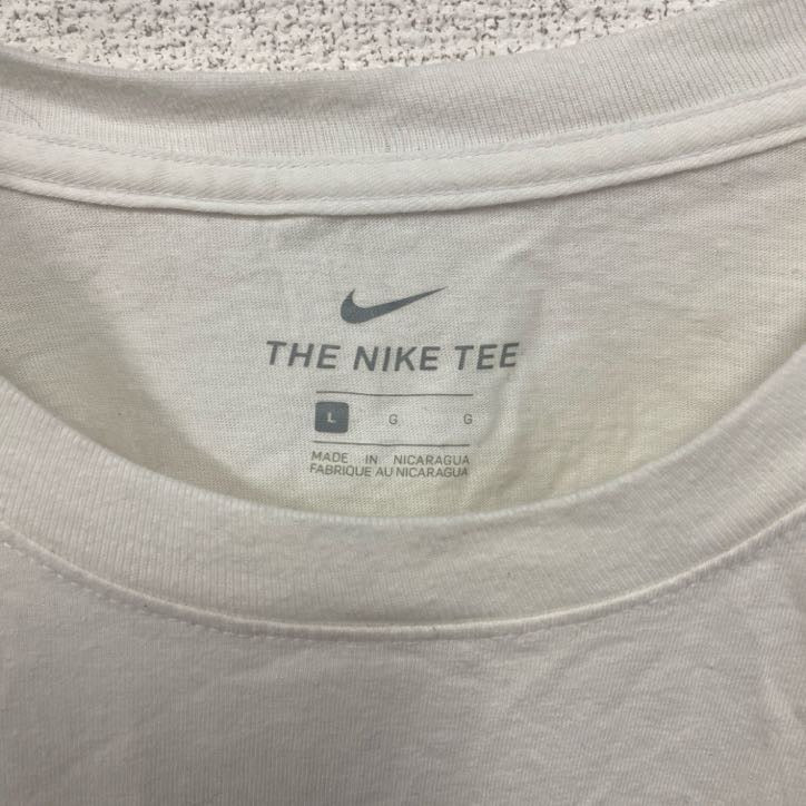 古着 used NIKE ナイキ 半袖プリントTシャツ オハイオステート・バックアイズ スウッシュロゴ ホワイト 白 Lサイズ