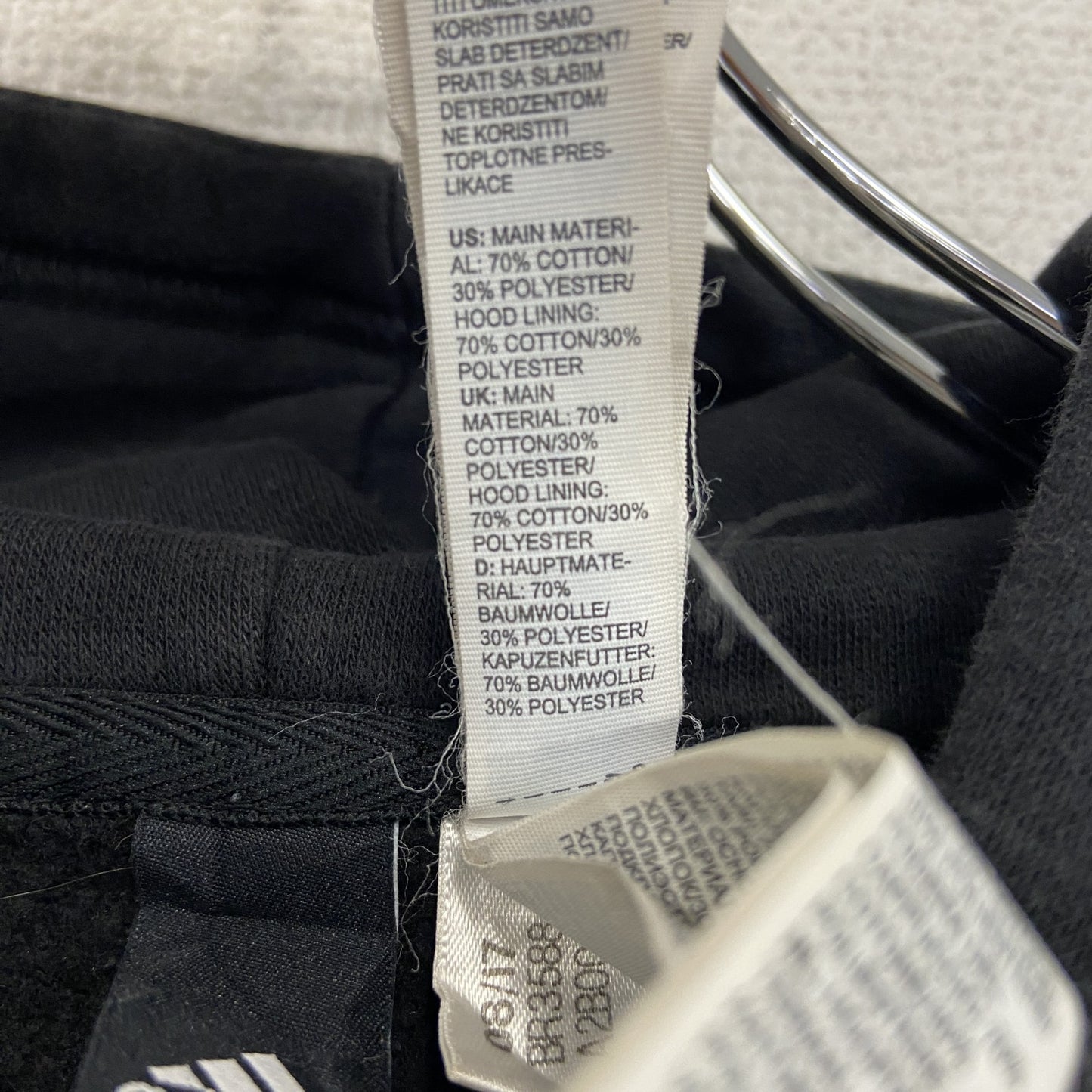 adidas アディダス スウェットパーカー/フーディー パフォーマンスロゴ 黒 ブラック Lサイズ