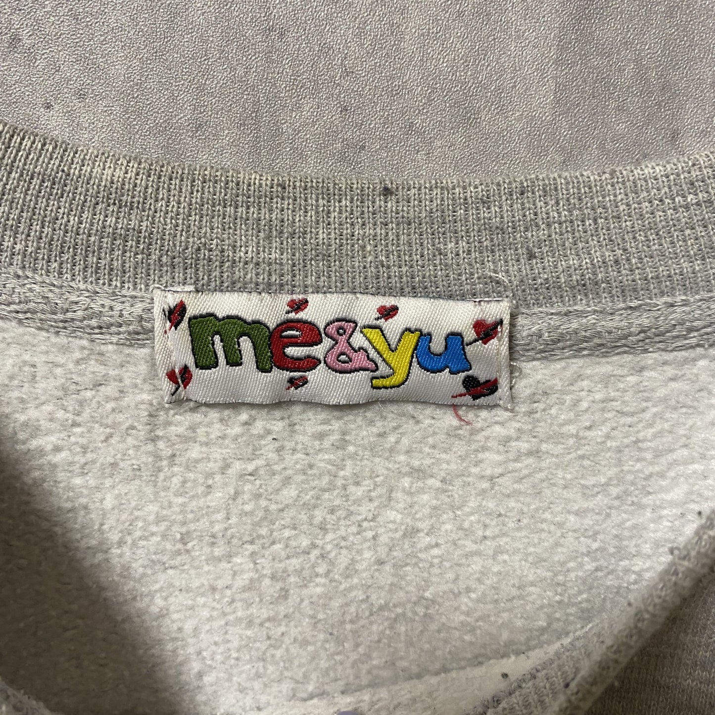 古着 used 90s me&you 長袖プリントスウェット トレーナー フクロウ デザイン クルーネック 秋冬服 Mサイズ