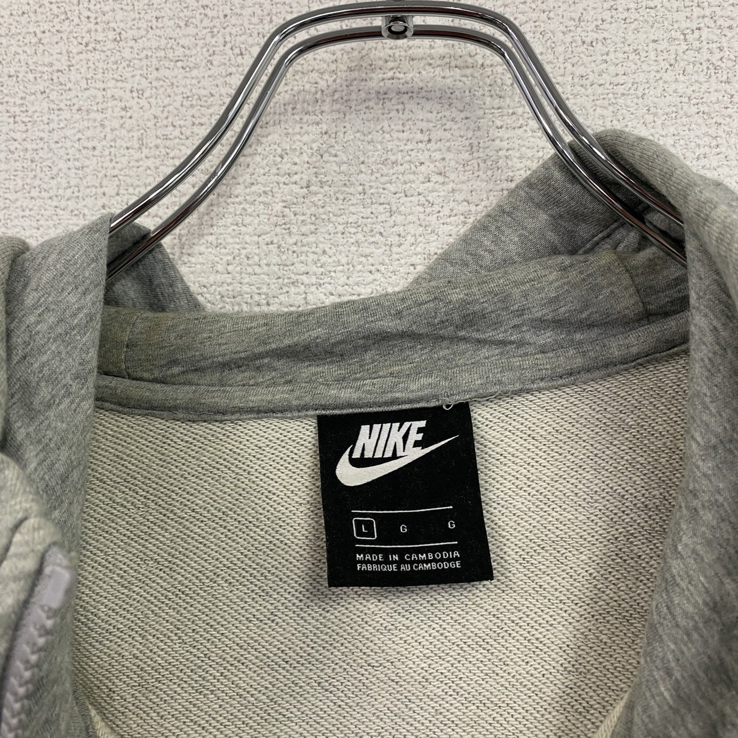 NIKE ナイキ フルジップスウェットパーカー/フーディー スウッシュ 灰色 霜降りグレー Lサイズ