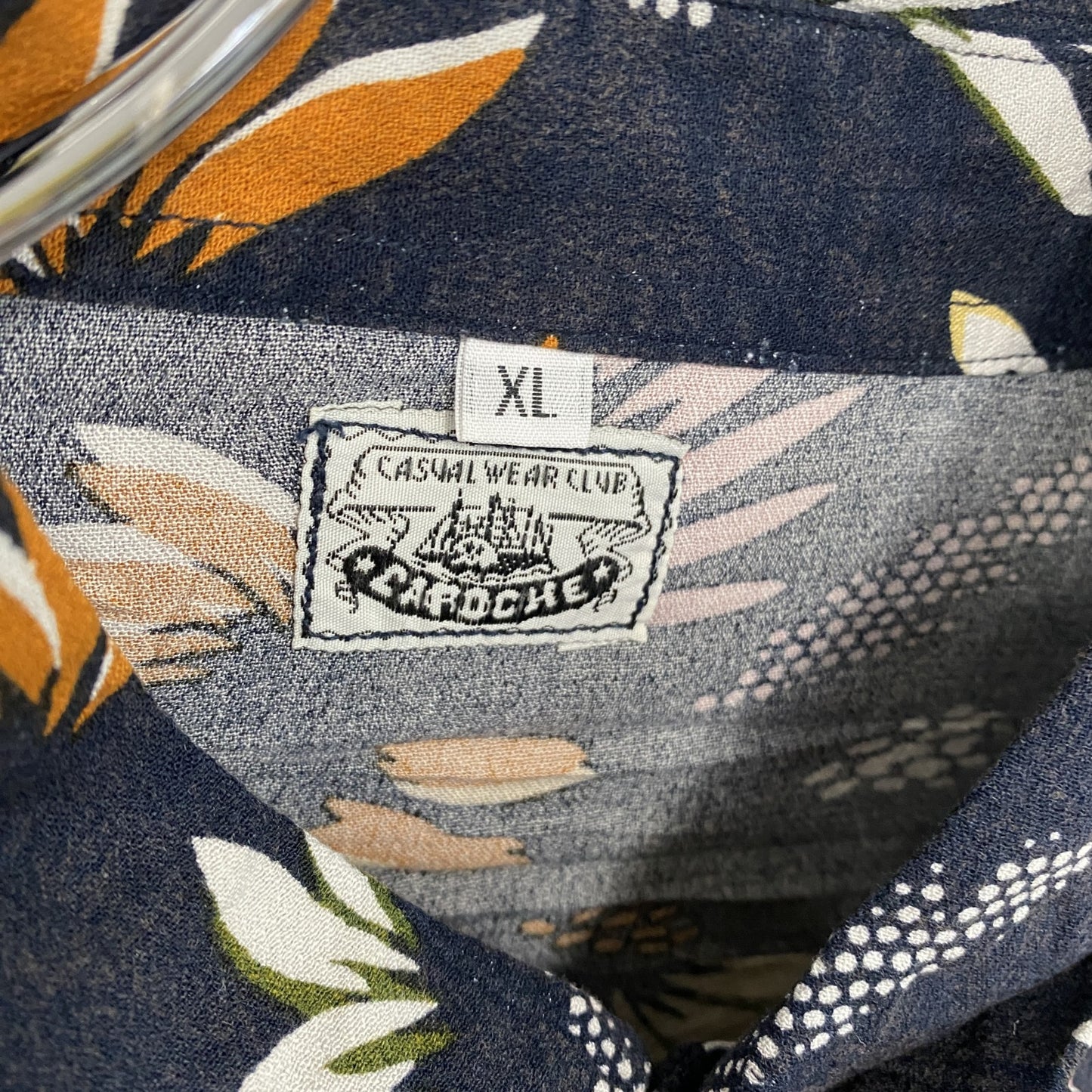 CARDCHE 長袖総柄デザインシャツ マルチカラー 黒 ブラック XLサイズ