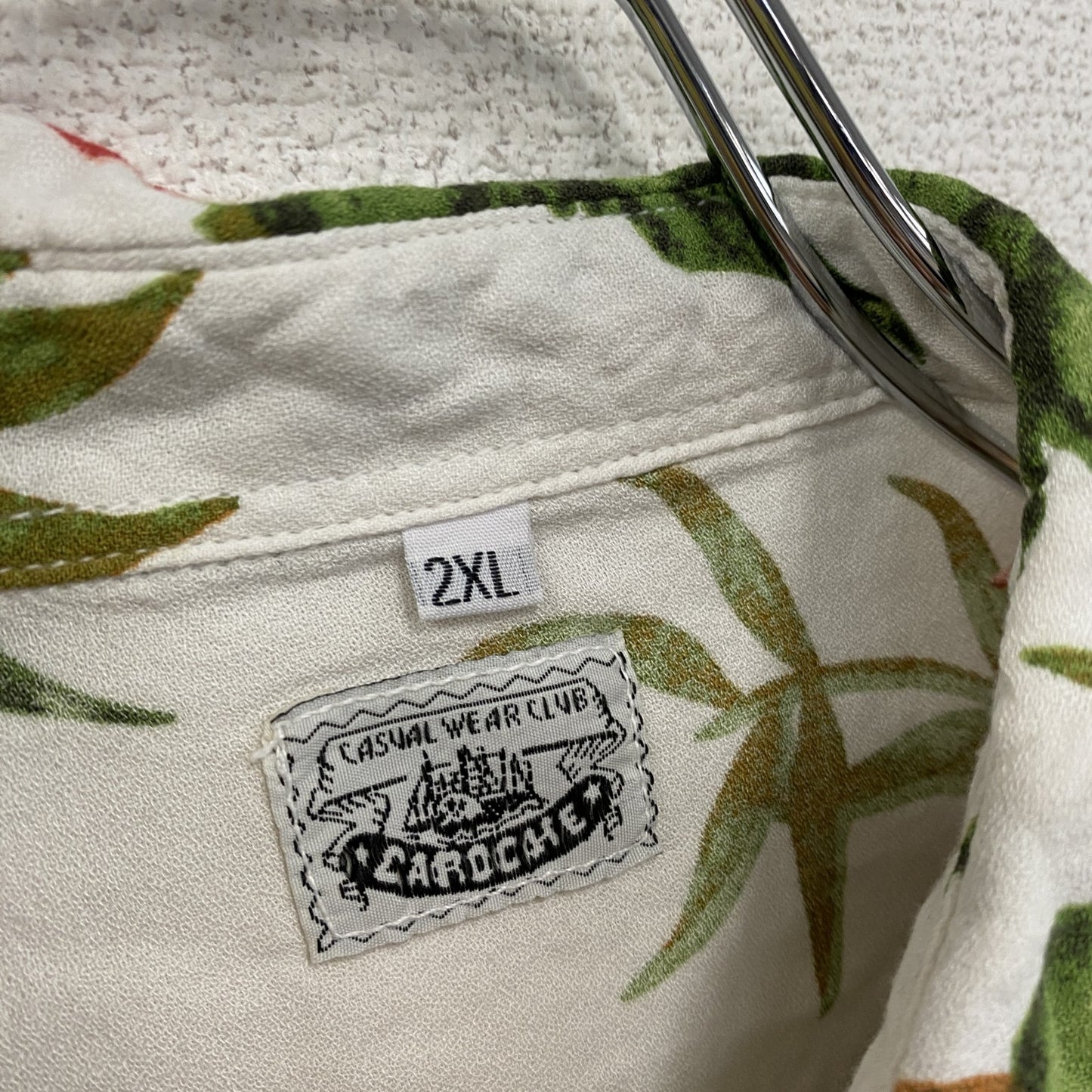 CARDCHE 長袖シャツ 総柄 白 ホワイト 2XLサイズ