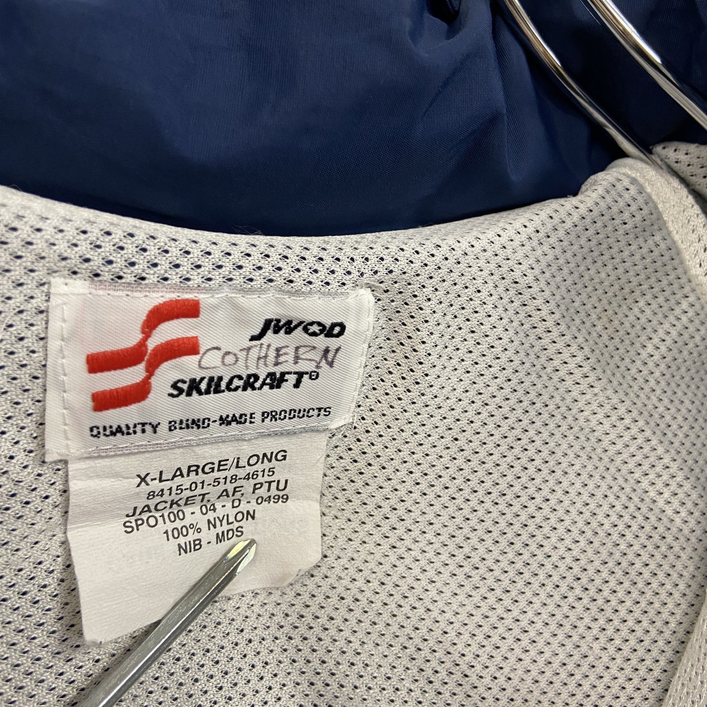 00s U.S.AIR FORCE トレーニングジャケット/フルジップジャケット 米軍 紺 ネイビー XLサイズ